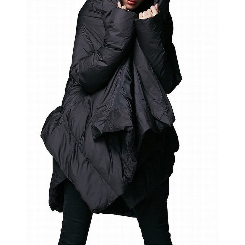 Shop Yvyvlolo Women S Black Size Xxl Petite Winter Cloak Parka