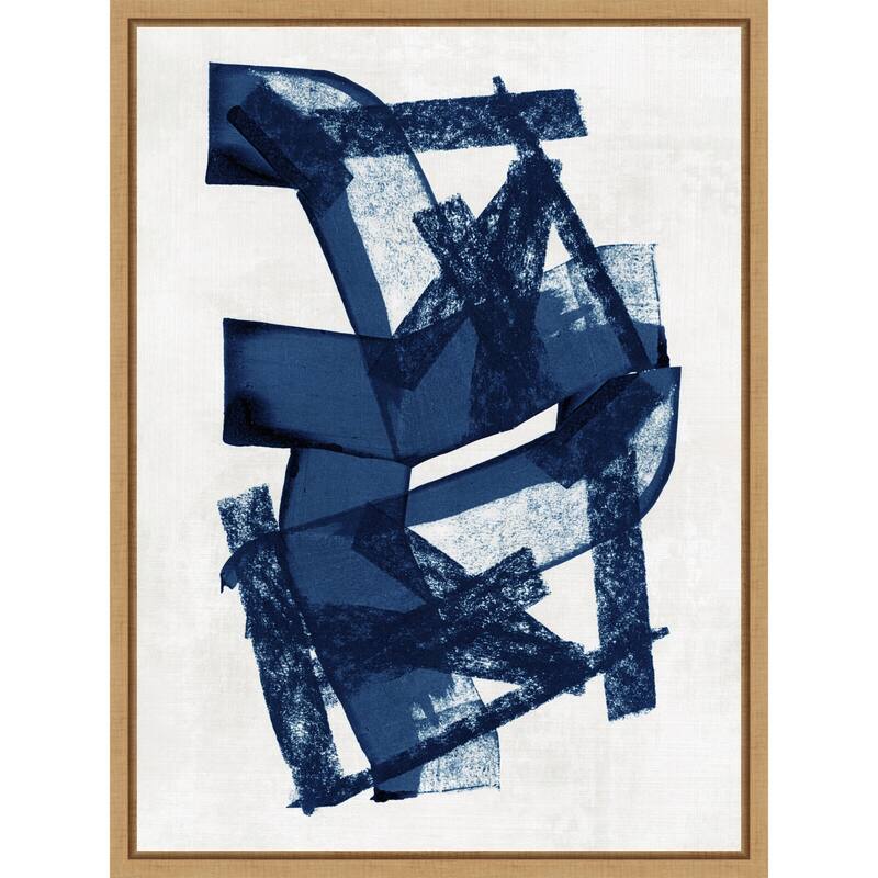 Abstract Blue Structure No. 2 by Cartissi (18 x 24 in.), Framed Canvas Wall Art Print
