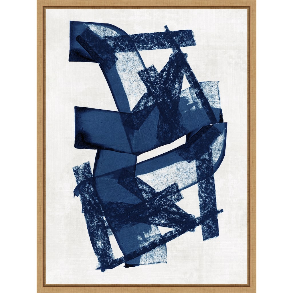 Abstract Blue Structure No. 2 by Cartissi (18 x 24 in.), Framed Canvas Wall Art Print