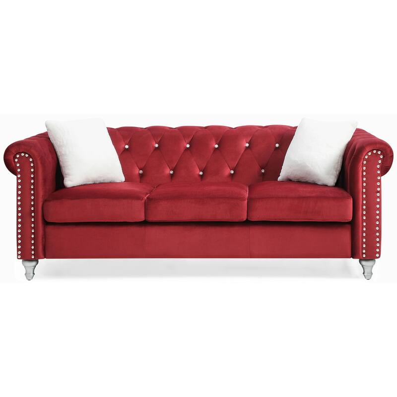 Velvet Multiple Cushions sofa with 3 seats