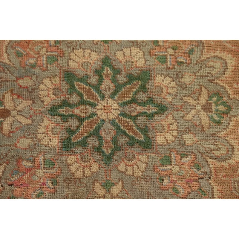 Pink Tabriz Persian Vintage Rug Handmade Wool Carpet - 8'0"x 11'2"