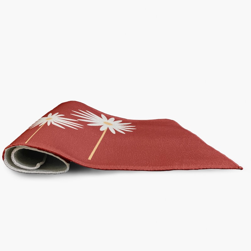 Floral Print Spring Chenille Indoor/Outdoor Rug