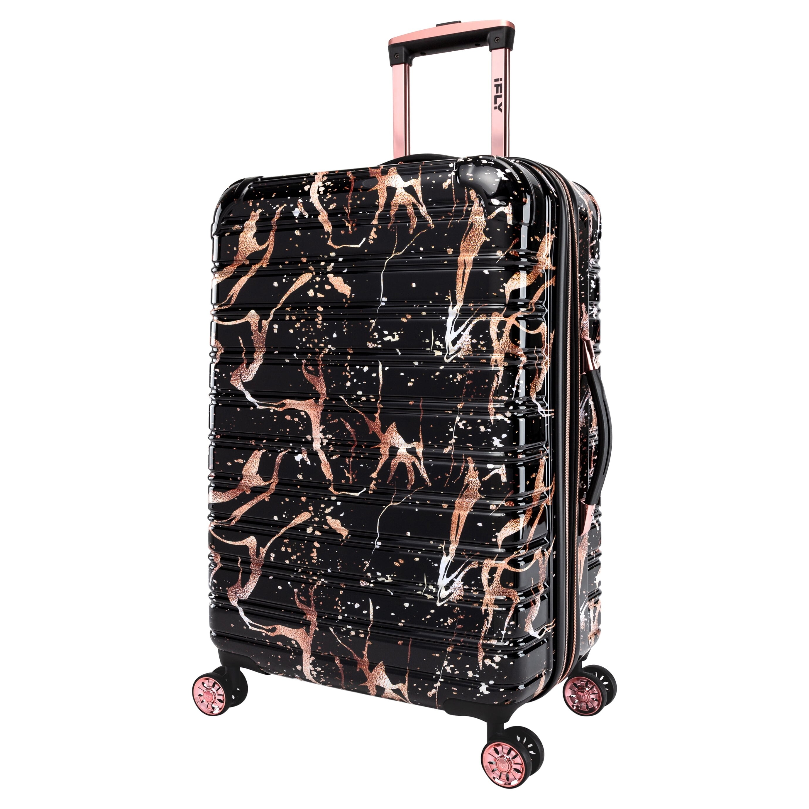 Fibertech Black Rose Gold Marble Hardside Luggage 20 Inch Carry on Bed Bath Beyond 36152581