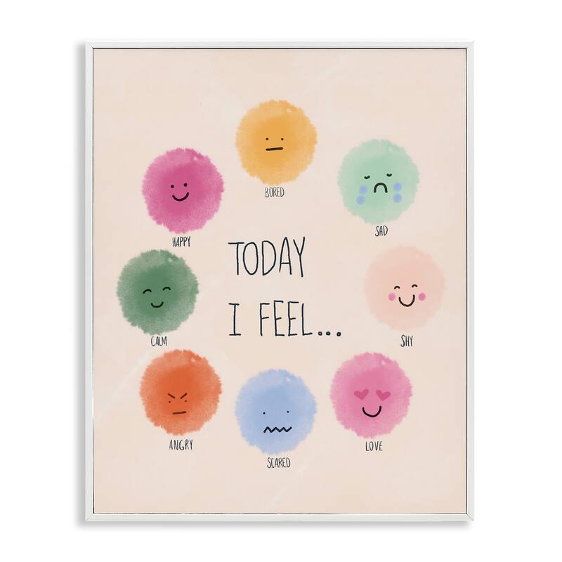 Stupell Educational Wheel of Emotions Framed Giclee Art Design By Chen Alyesh - 11 x 14 - White