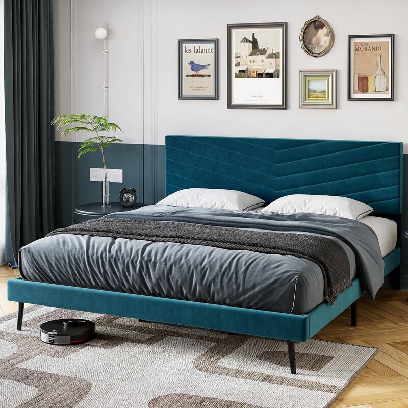 Bed Frame with Adjustable Headboard