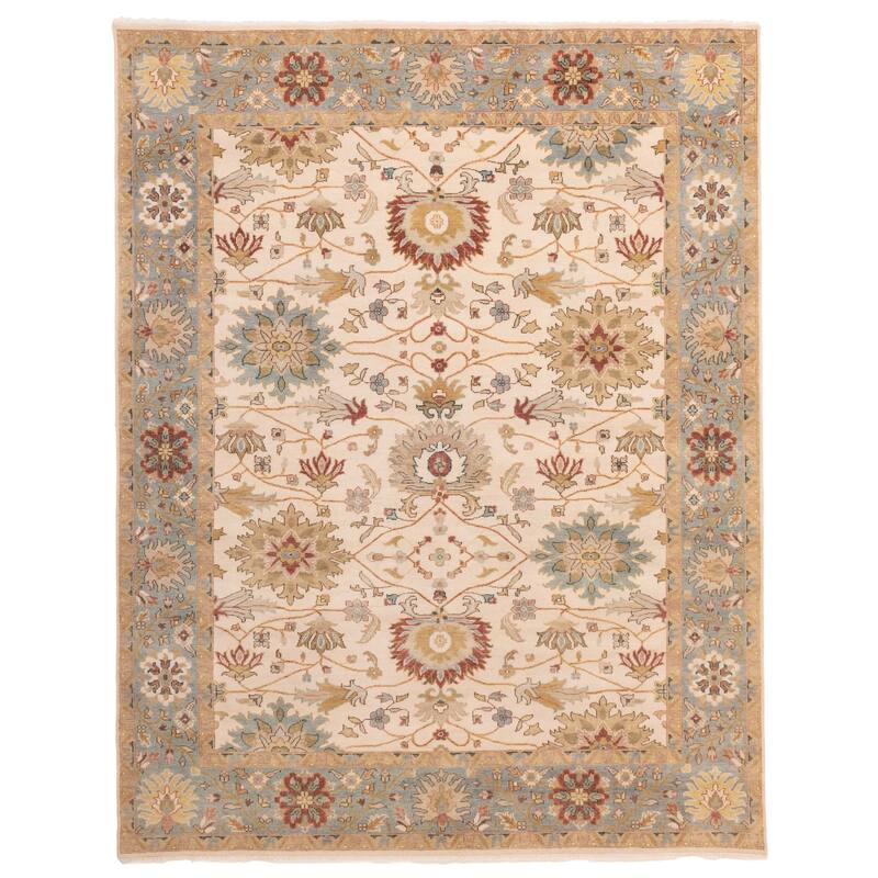 ECARPETGALLERY Hand-knotted Jules Serapi Ivory Wool Rug - 7'11 x 10'1