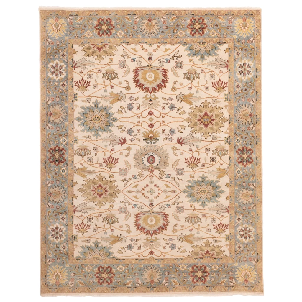 ECARPETGALLERY Hand-knotted Jules Serapi Ivory Wool Rug - 7'11 x 10'1