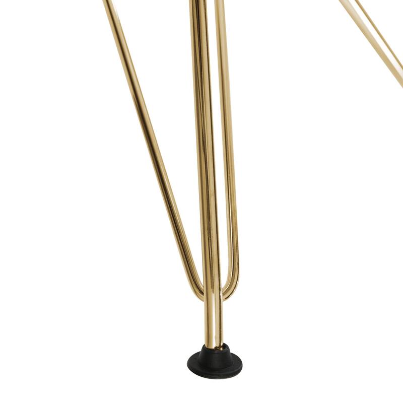 Cresco Plastic Dining Side Chair with Eiffel Base in Gold Set of 2 by LeisureMod