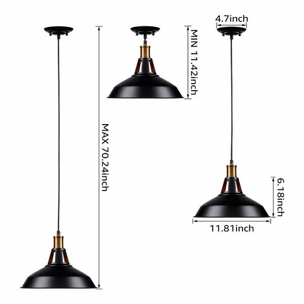 Shop Loisir Matte Black Metal Pendant Light Vintage Industrial