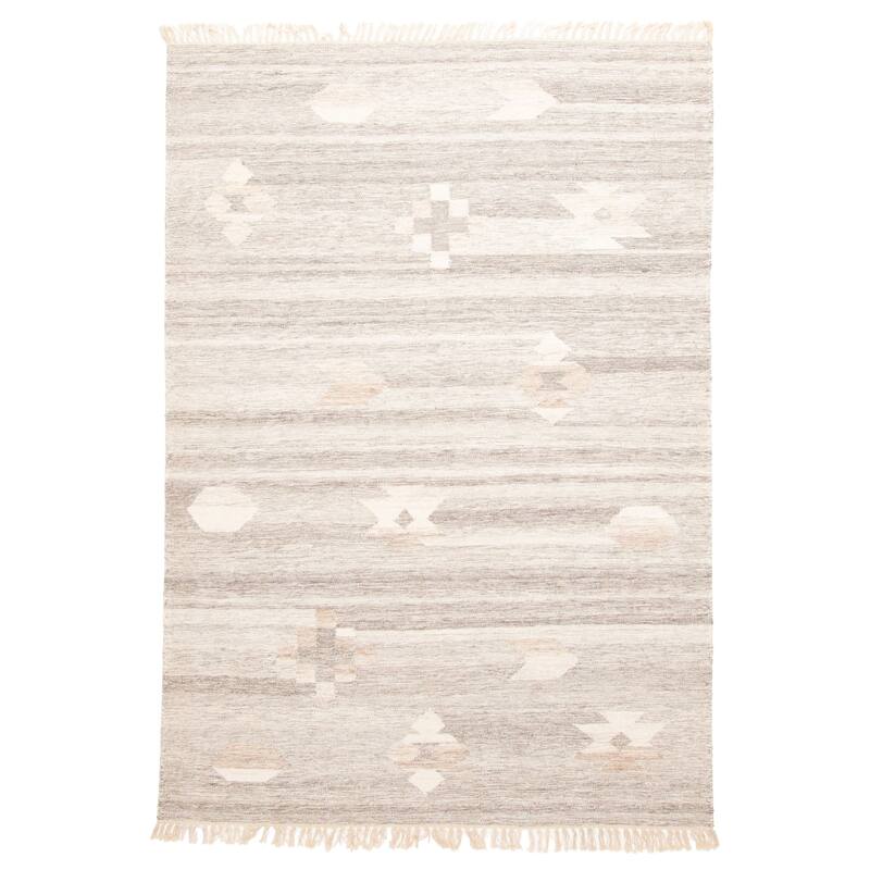 ECARPETGALLERY Flat-Weave Ankara FW Grey Wool Kilim - 5'1 x 7'5