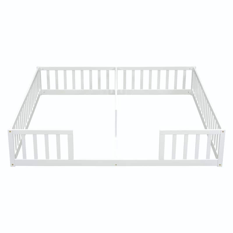 Double Twin Floor Bed with Fence
