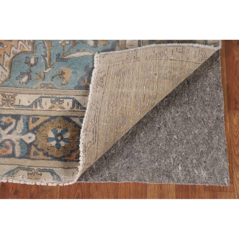 Geometric Tabriz Persian Vintage Area Rug Hand-Knotted Wool Carpet - 6'4"x 8'2"