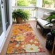 preview thumbnail 7 of 5, Machine Washable Indoor/ Outdoor Floral Garden Chantille Rug