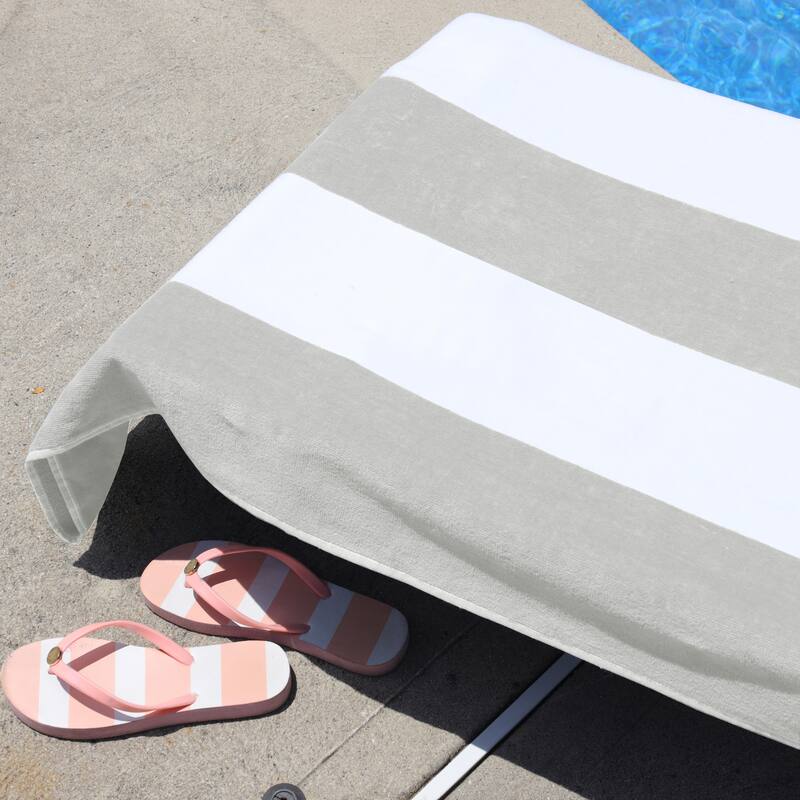 Superior Cotton Cabana Stripe Standard Size Towel/ Chaise Lounge Chair Cover