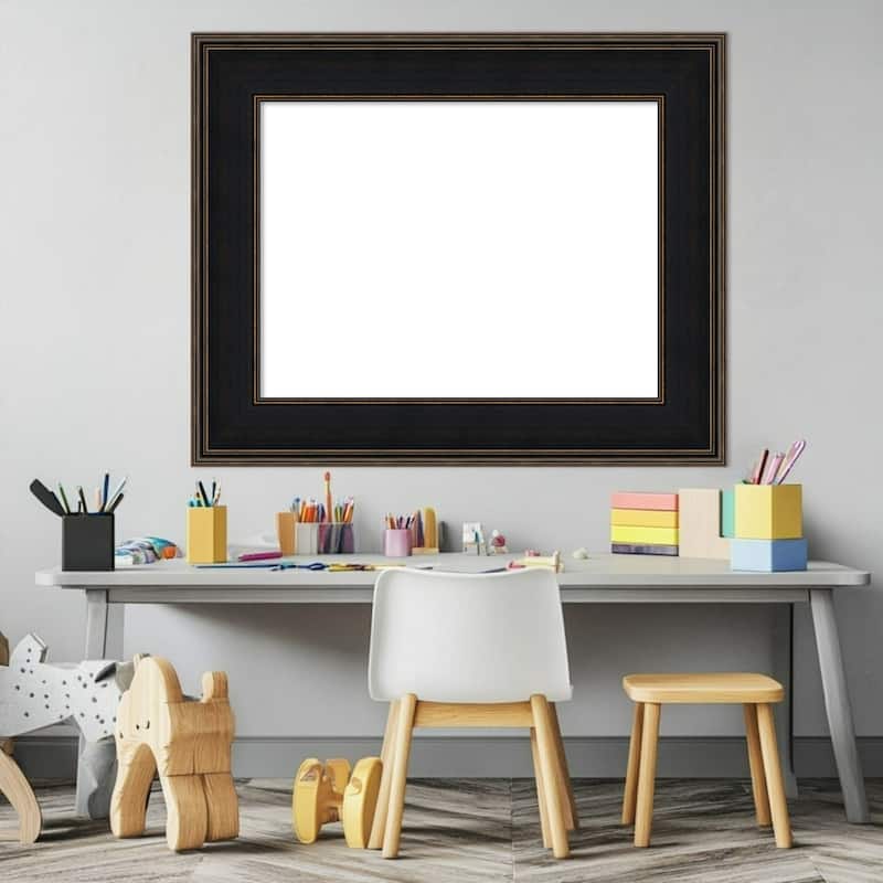 Amanti Art Mezzanine Antique Silver Framed Dry Erase Magnetic Board