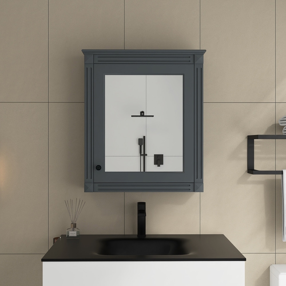 24'' x 27'' Wall Mounted Medicine Cabinet with Height Adjustable Shelf