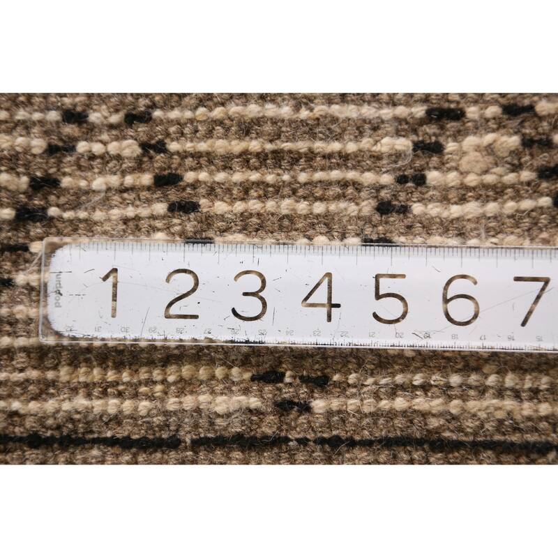 Geometric Grey Moroccan Oriental Area Rug Hand-Knotted Wool Carpet - 6'11" x 9'7"