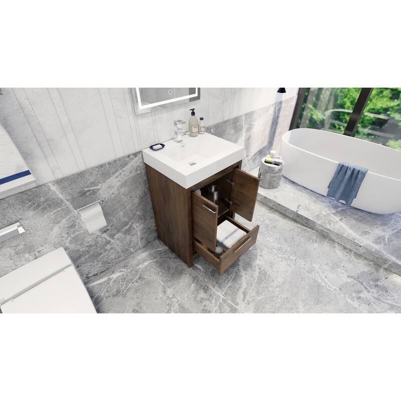 Dove 24'' Freestanding Vanity with Reinforced Acrylic Sink