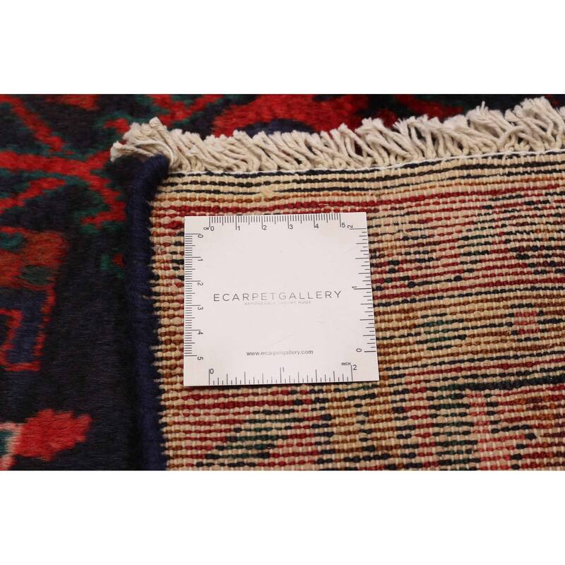 ECARPETGALLERY Hand-knotted Andelz Navy, Red Wool Rug - 3'8 x 13'5