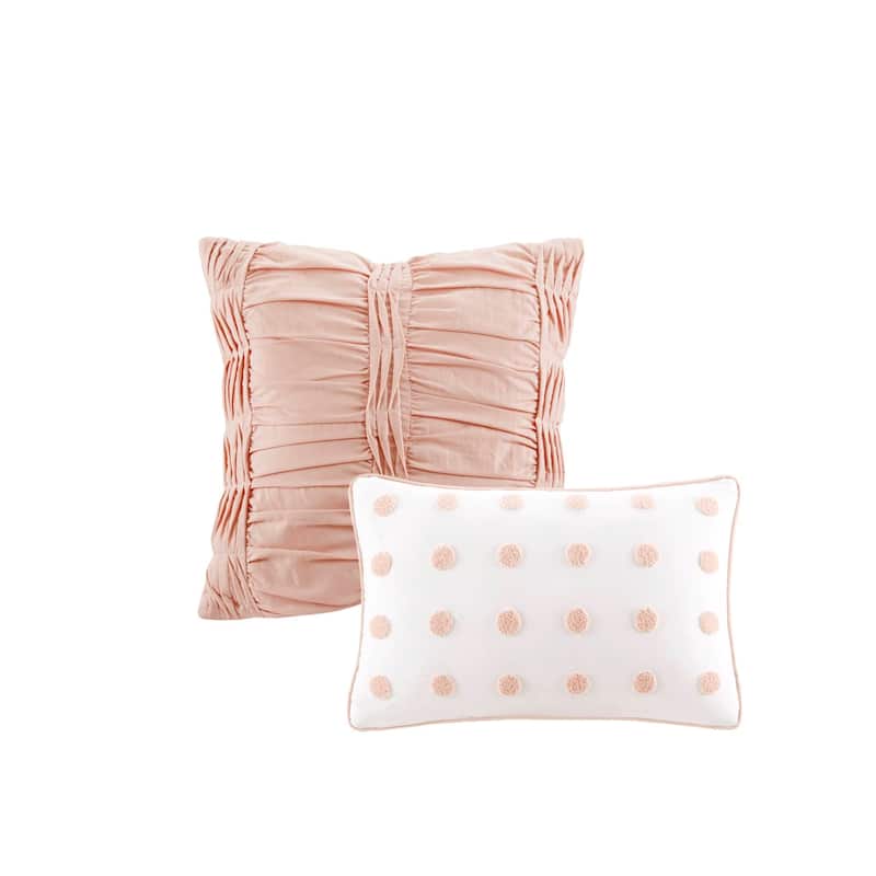 Intelligent Design Brooklyn Cotton Jacquard Comforter Set with Euro Shams and Throw Pillows