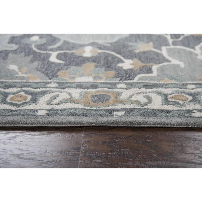 Alora Decor Cascade Floral Medallion Hand-Tufted Wool Area Rug