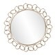 preview thumbnail 2 of 4, Allan Andrews Champagne Gold Iron Framed Round Wall Mirror - 32"D