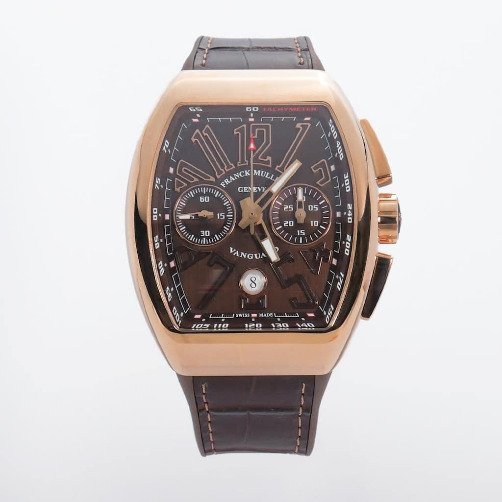 Franck Muller Vanguard 18k Rose Gold Chronograph 45mm Men's Watch - Brown