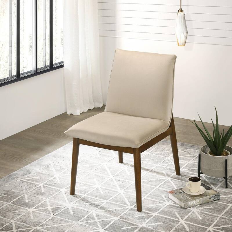 GDFStudio - Monza Modern Velvet Dining Chair with Solid Wood Legs & Armless Mid-Century Silhouette, Set of 2 - 24.4"