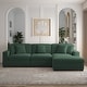 preview thumbnail 41 of 132, 118" W Corduroy L-shape Modular Sectional Sofa with Pillows