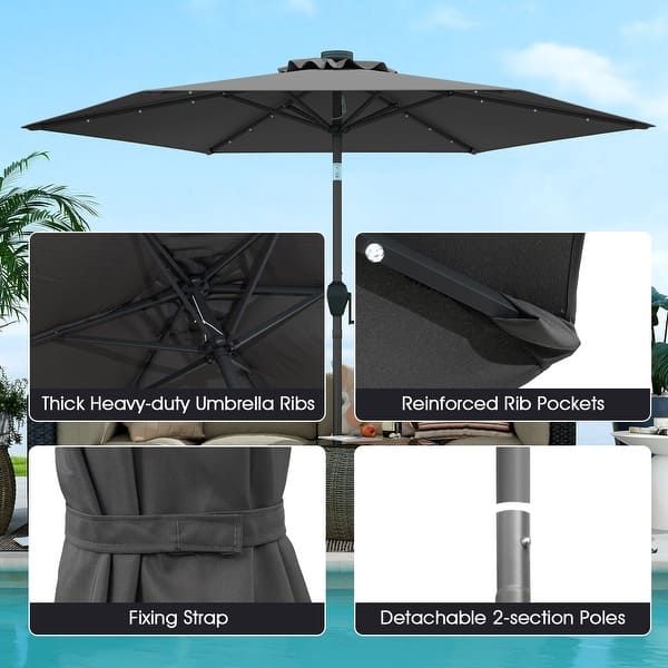 abba patio 11 ft offset cantilever umbrella Bundle| Lyon 11FT Market with Compatible Base Vegan friendly resistant polyester canopy that Colour:Soundwave Grey/Latte Brown Velotric Fold 1 Plus