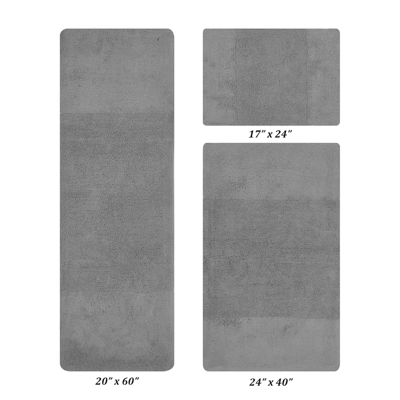 Better Trends Bath Rug 100% Cotton Water Absorbent Tufted Bathroom Rug Set for Shower, Sink Mats Machine Wash Granada Collection