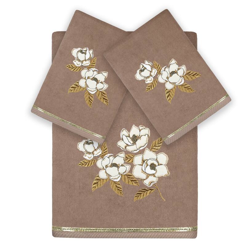 Authentic Hotel and Spa Turkish Cotton Maggie 3 PC Towel Set - Cocoa