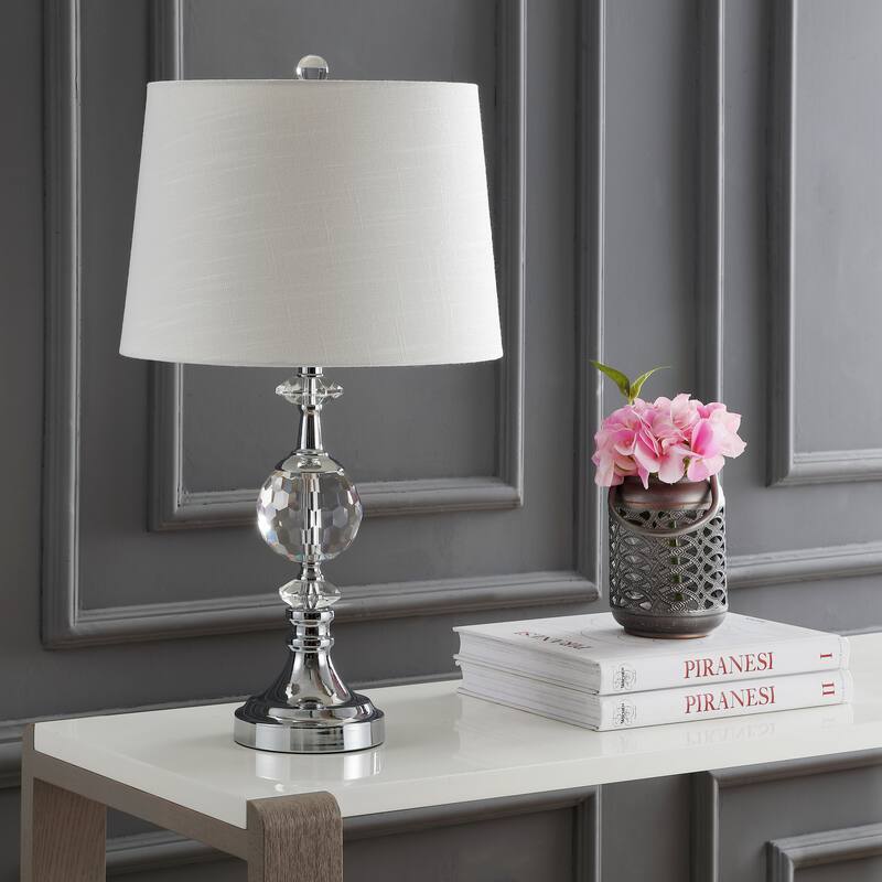 Sullivan 25.5" LED Crystal/Metal Table Lamp, Clear/Chrome by JONATHAN Y