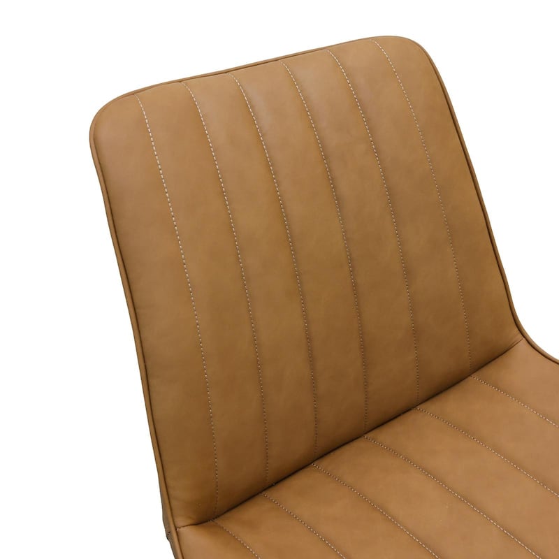 PU Leather Dining Chair with Metal Legs, Wave Pattern Upholstered Armless Chair Set of 6 for Kitchen, Living