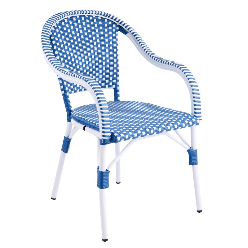 Christopher Knight Home - CaféBreeze Outdoor PE Wicker Dining Armchair with Aluminum Frame