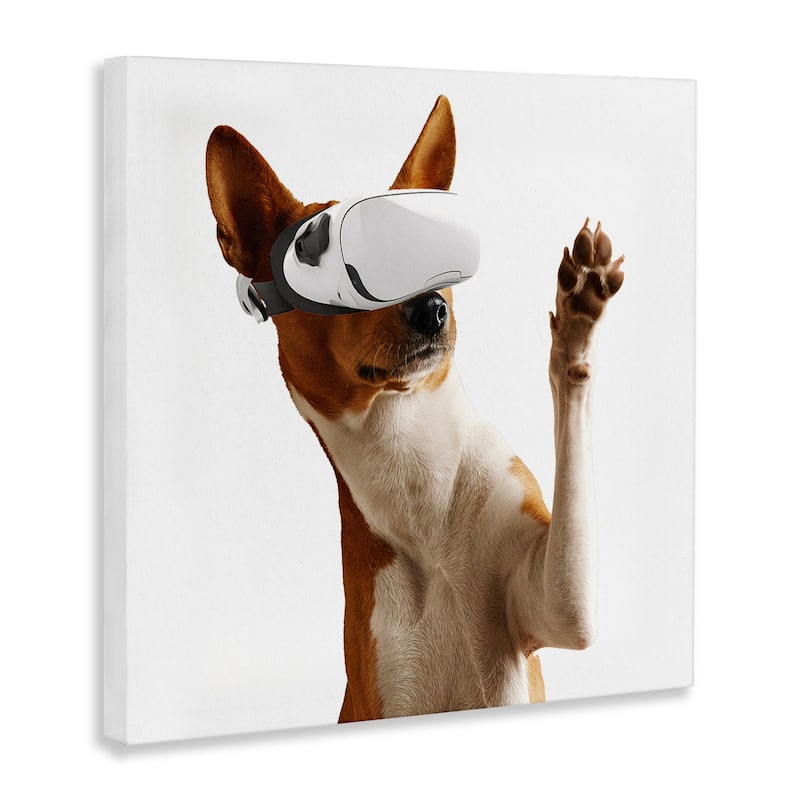 Stupell VR Gamer Dog Canvas Wall Art Design By CAD Designs