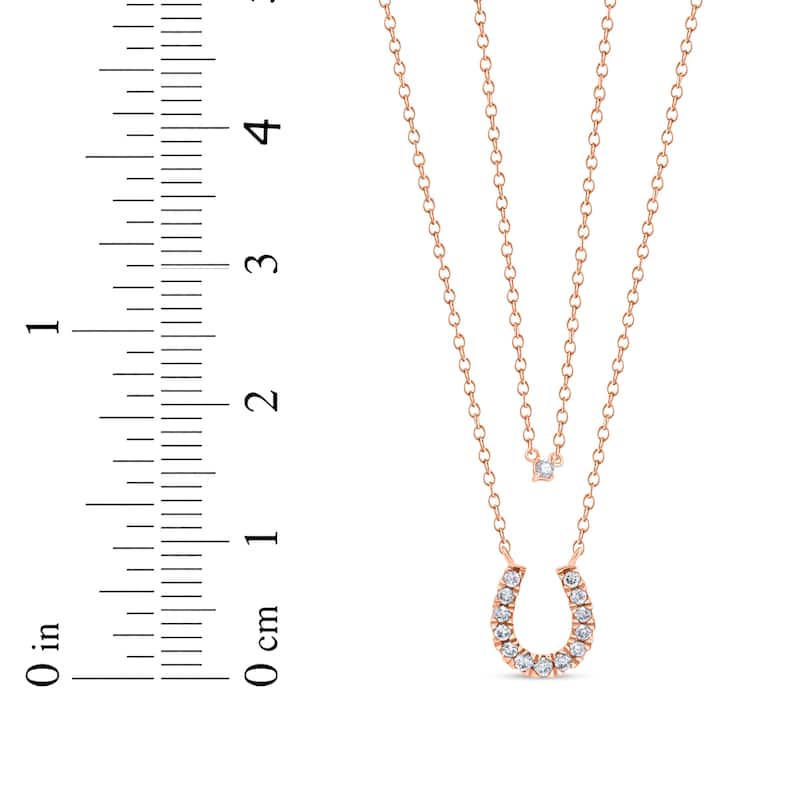 1/4 Cttw Natural Diamond 10KT Pink Gold Necklace