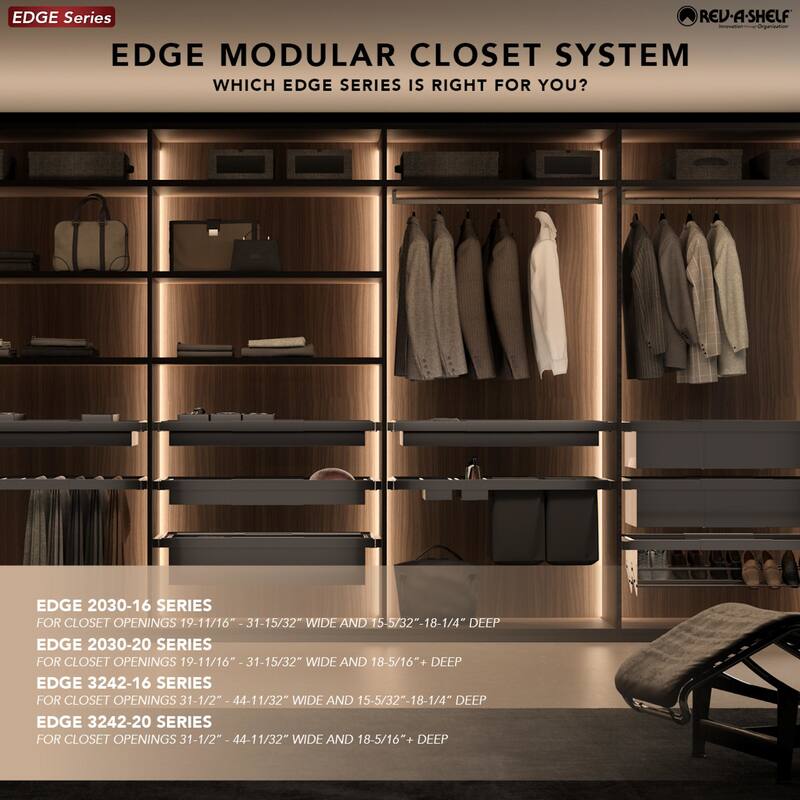 Rev-A-Shelf 5E240-3242-16-1 Edge 12-1/16" Deep Shoe Organizer or Shoe