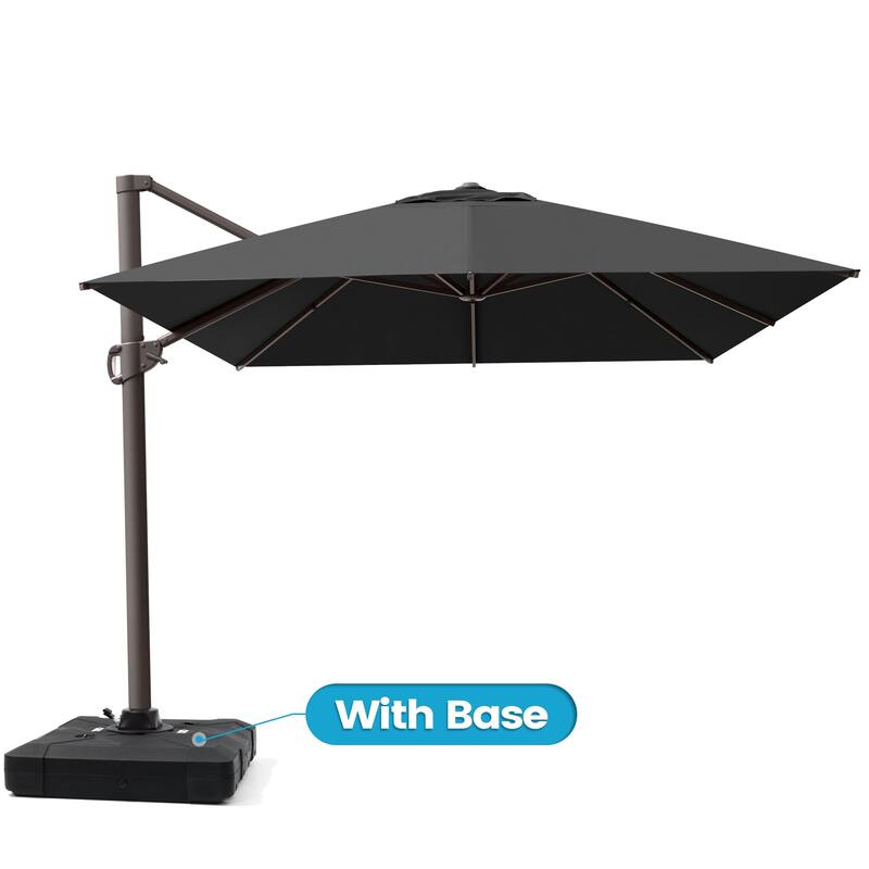 10x12.5 FT Outdoor Patio Cantilever Umbrella with Base