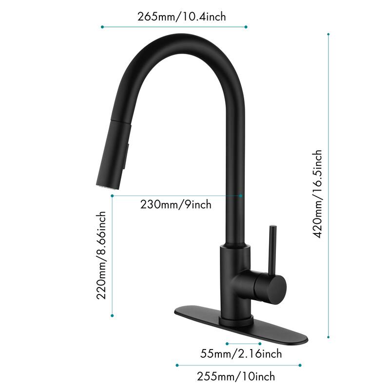 Stainless Steel Kitchen Faucet with Pull Down Sprayer