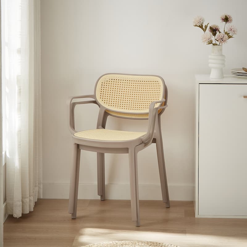 Art Leon Set of 2 Modern Stackable Indoor or Outdoor Dining Chair