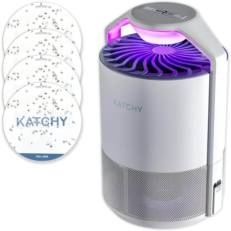 Katchy Indoor Catcher and Killer Insect Trap, White, 9x5.5 Inches - White