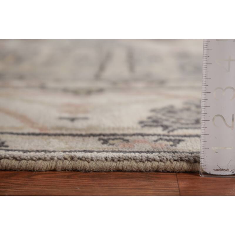 Gray Oushak Indian Runner Rug Hand-Knotted Wool Carpet - 6'0" x 18'0"