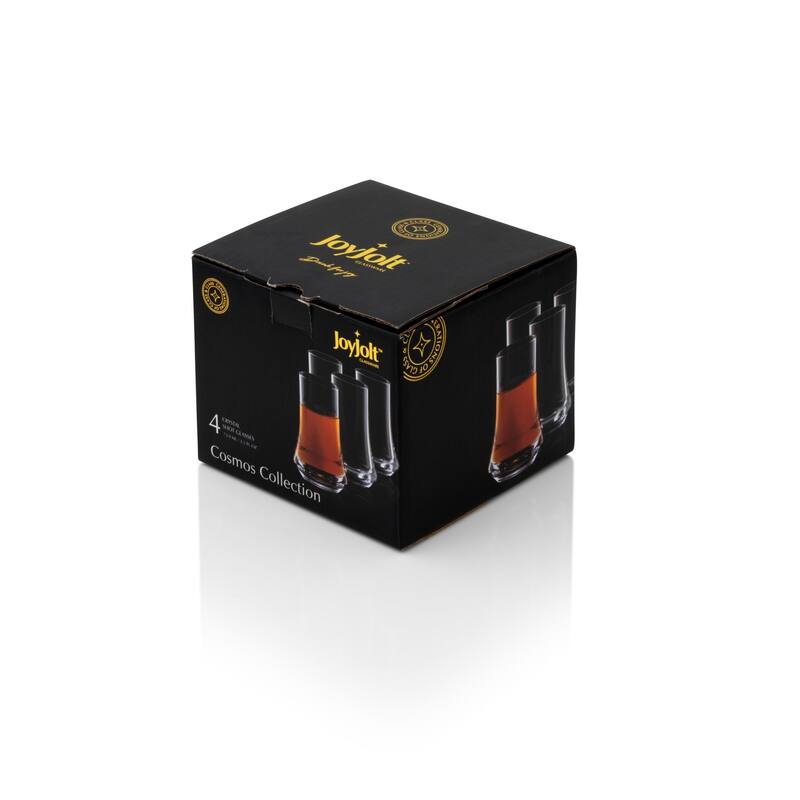 JoyJolt Cosmos Crystal 2.5 oz Shot Glasses, Heavy Base Set of 4 Glasses