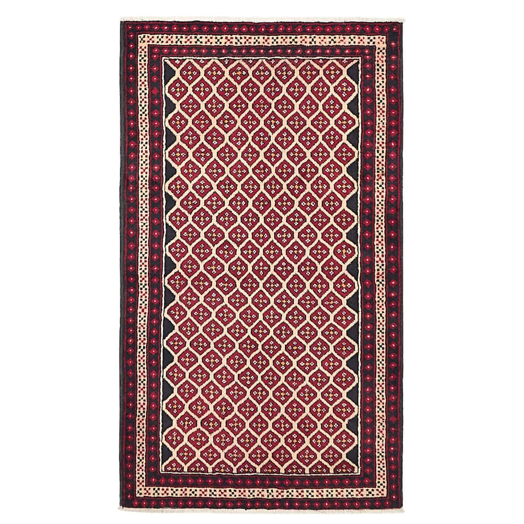 ECARPETGALLERY Hand-knotted Baluch Red Wool Rug - 3'8 x 6'7