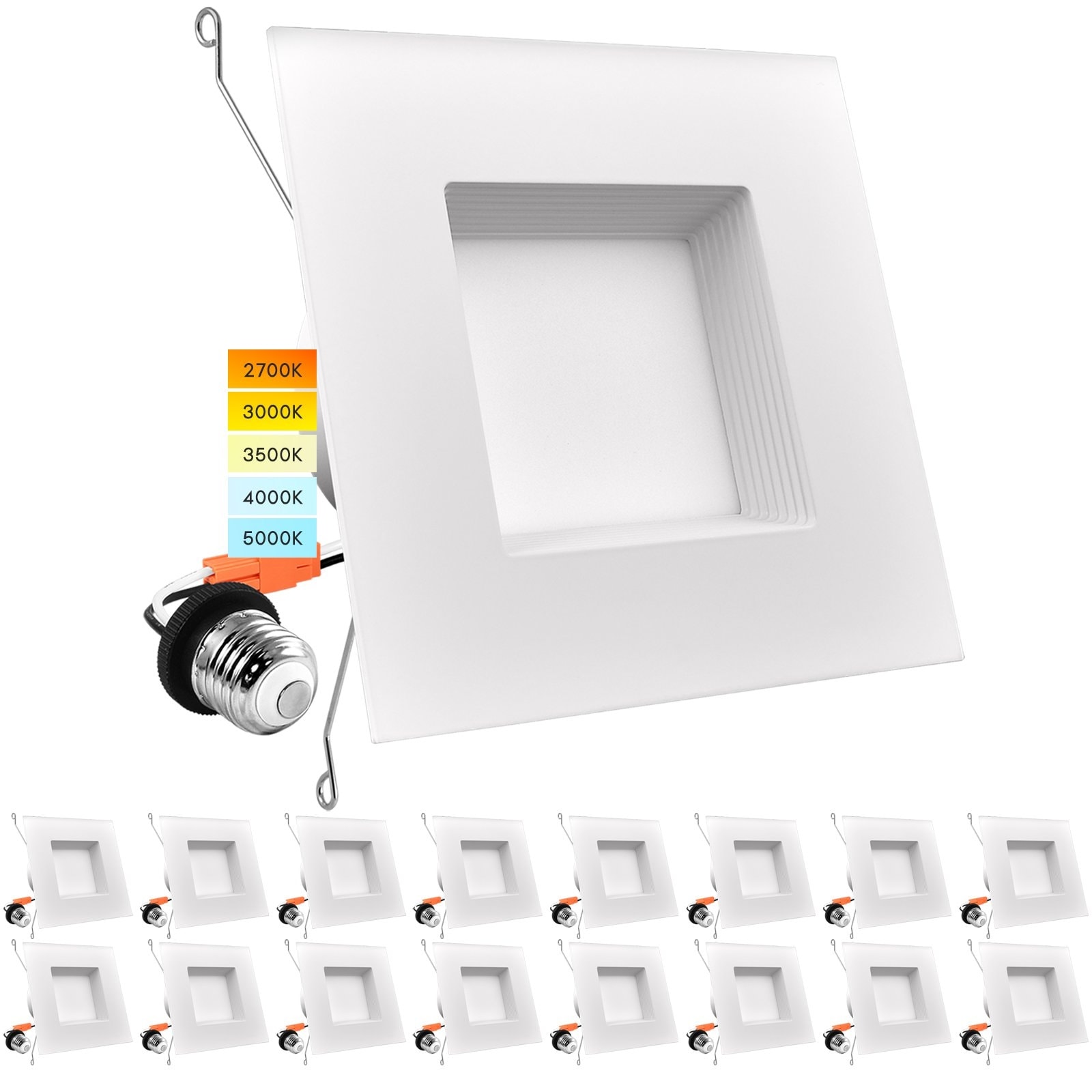 Luxrite 6 Ultra Thin LED Recessed Light J-Box 12W 5 Color Options