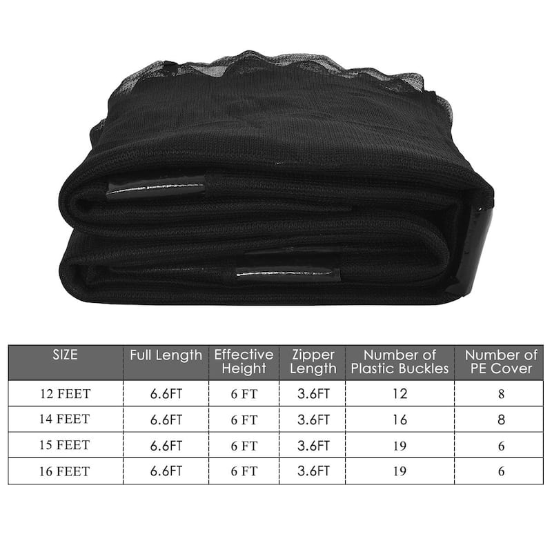 Black Trampoline Safety Replacement Protection Enclosure Net (Trampoline not included)