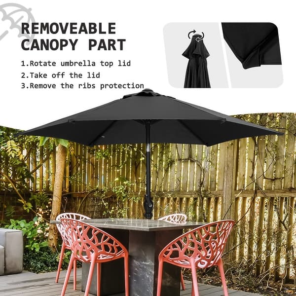 15 patio umbrella 15 ft Outdoor Double-Sided Patio Umbrella with 48 Solar LED Lights and Umbrella Base Wine