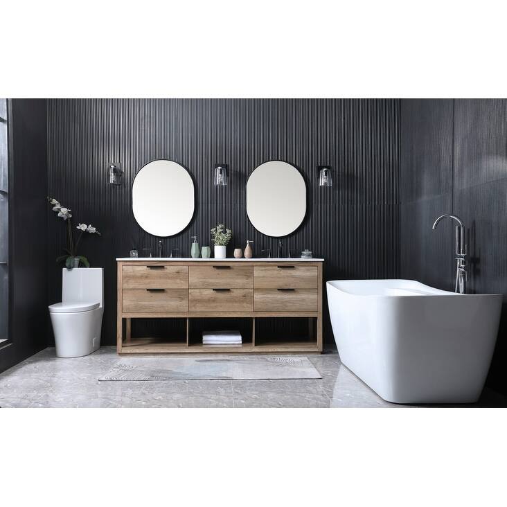 Elegant Lighting VF19272D Larkin 72" Free Standing Double Basin Vanity
