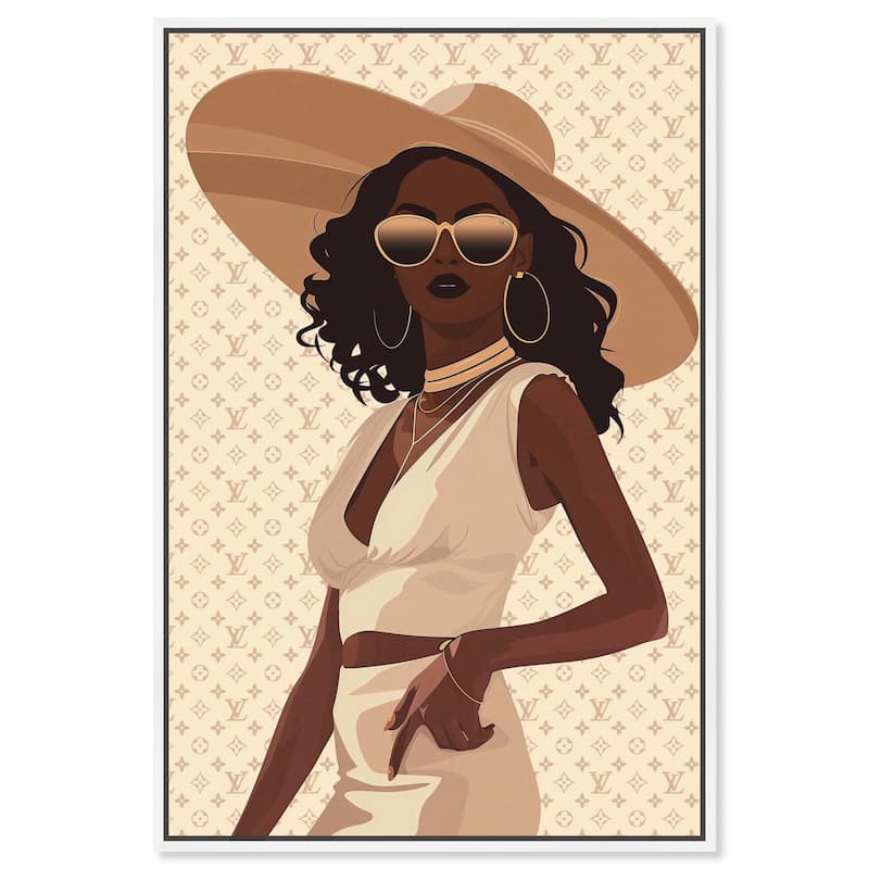 Stylish Gal in Tans Canvas by Art Remedy - White - 10" x 15"